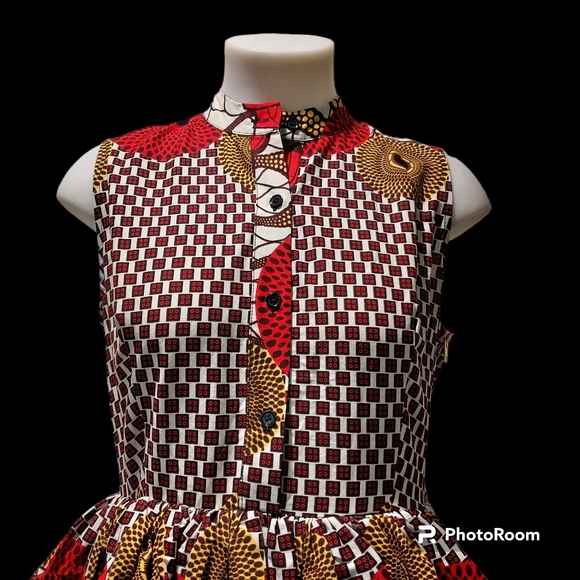 Mae Otti Red Rose Print Layered Dress - Picture 3 of 16